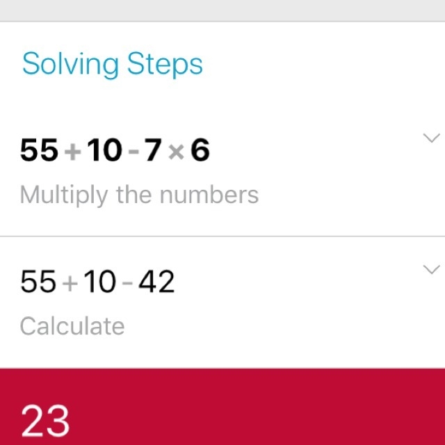 How do you solve 55+10-7×6-example-1