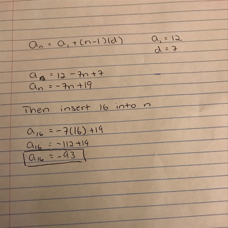 PLEASE HELP Find the 16th term of the arithmetic sequence whose common difference-example-1