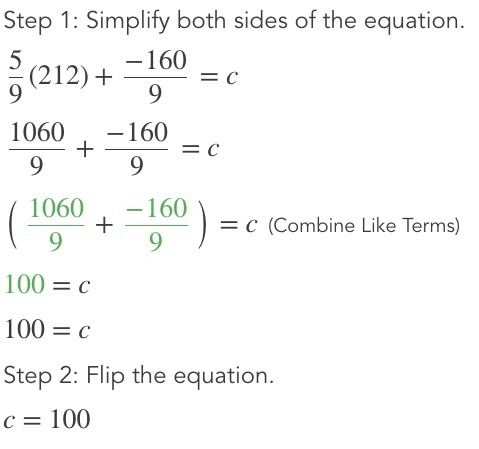 (5)/(9)(212)+-(160)/(9)=c-example-1