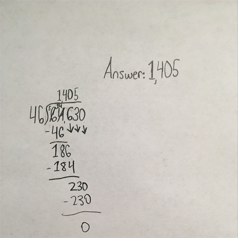 How to divide 64,630by 46-example-1