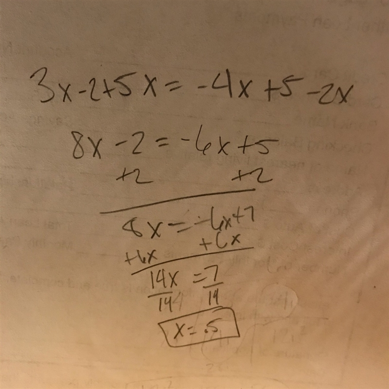 3x-2+5x=-4x+5-2x solve-example-1