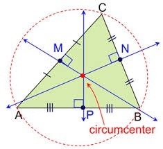 Which term describes the point where the perpendicular bisectors of the three sides-example-1