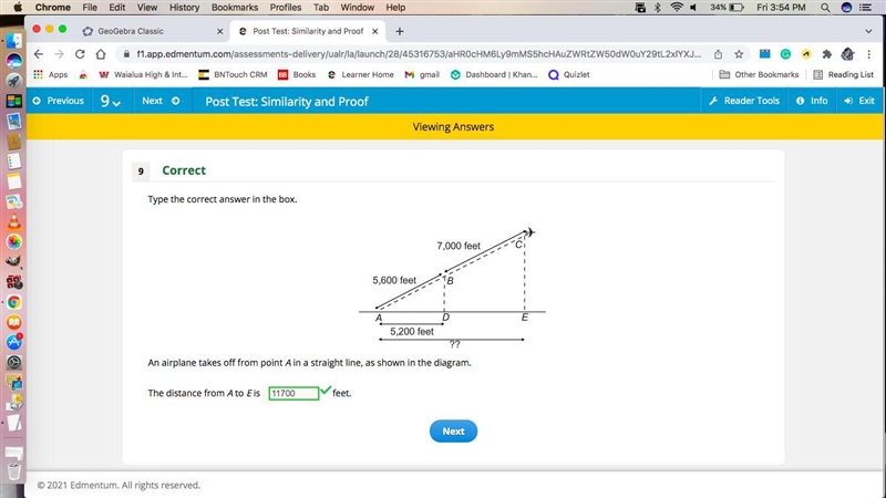 A small airplane takes off from point A and continues to climb upward in a straight-example-1