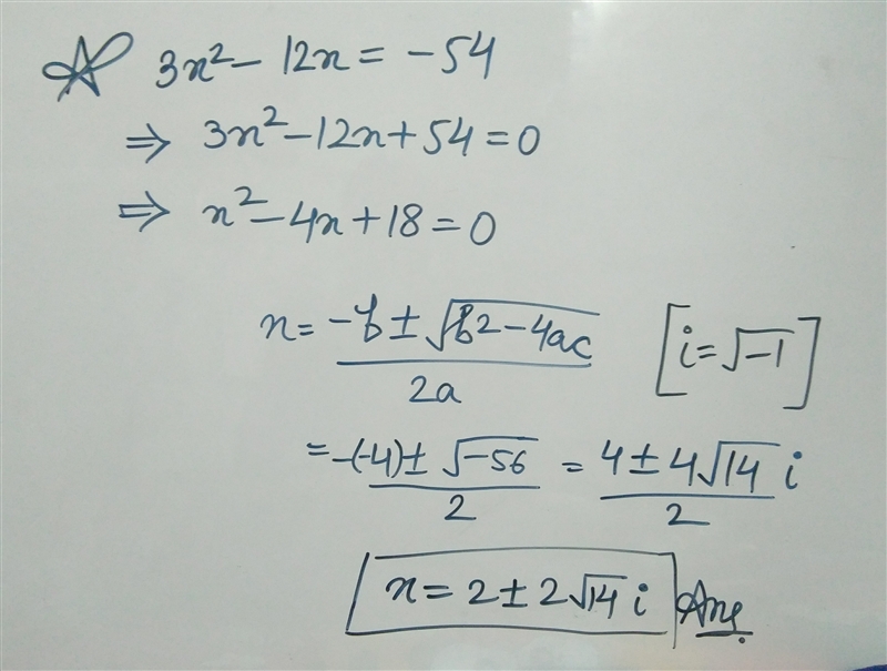 3x squared minus 12x=-54-example-1