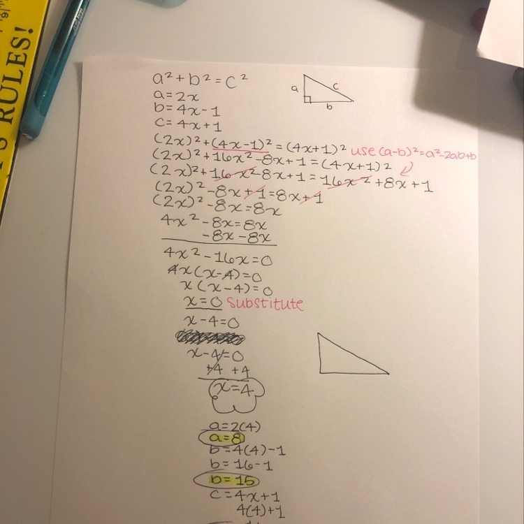 Find the side lengths of the right triangle.-example-1