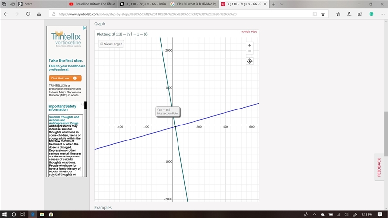 3 ( 110 - 7x )= x - 66-example-1