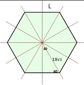 . A regular hexagon is composed of 12 congruent 30 o -60 o -90 o triangles. If the-example-1