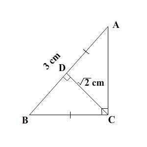 In a right triangle ABC, CD is an altitude, such that AD=BC. Find AC, if AB=3 cm, and-example-1