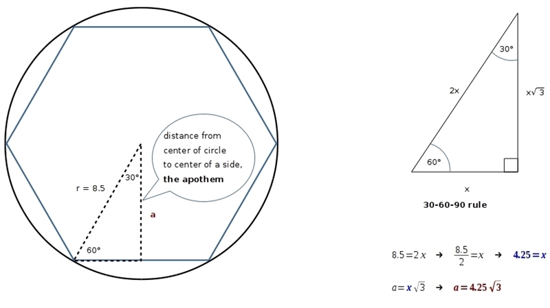 how do u calculate the distance from the centre of the circle to the centre of one-example-1