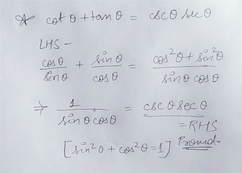 Show that the following Is a true statement cot(theta) + tan(theta) = csc(theta)sec-example-1