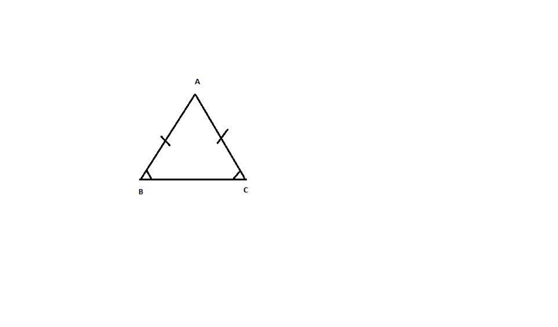 Given: ΔABC is isosceles; AB ≅ AC Prove: ∠B ≅ ∠C We are given that ΔABC is isosceles-example-1