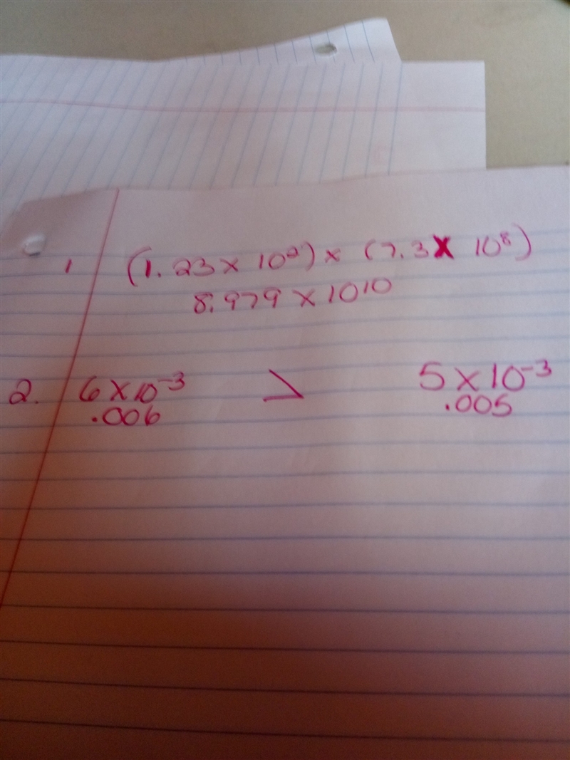 PLEASE HELP!!!! 1. What is the product written in scientific notation (1.23 X 10^-2) X-example-1