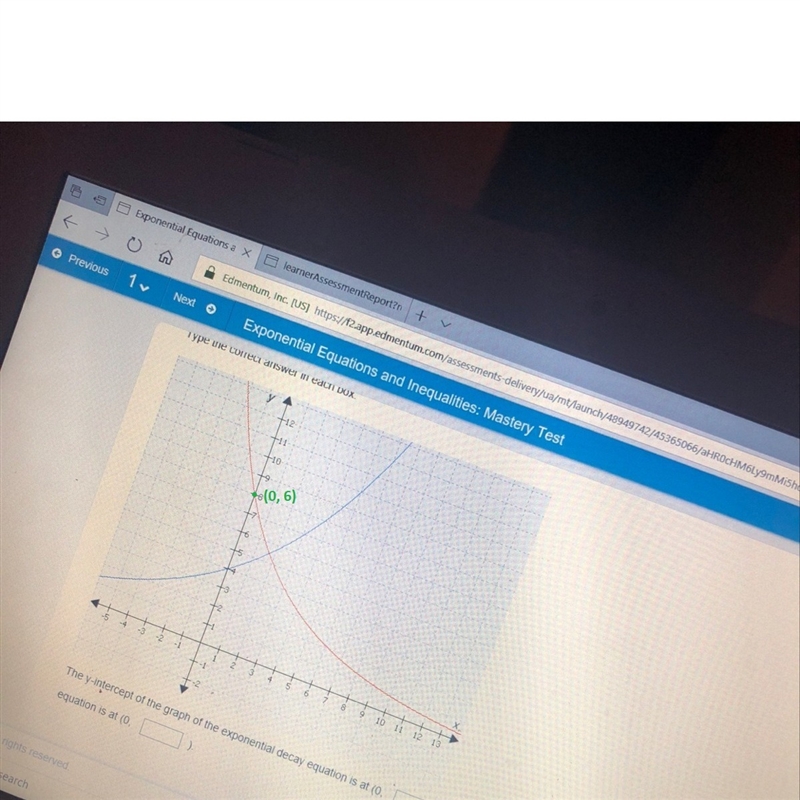 The y intercept of the graph of the exponential decay equation-example-1