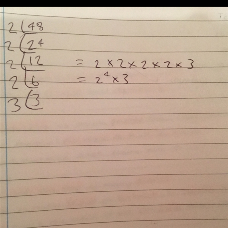 How do you express 48 as a product of its prime factors-example-1