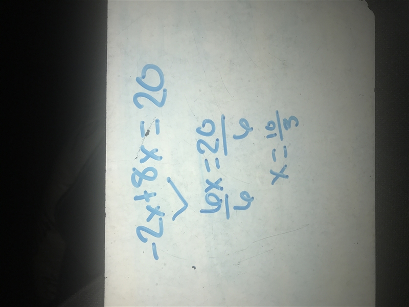 -2x+8x=20 ans can you please include the steps. Thank you-example-1