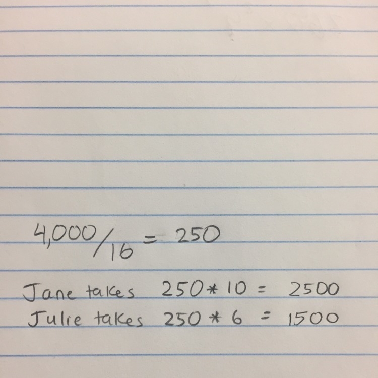 Jane and Julie went into business together. Jane contributed $10,000 and Julie contributed-example-1