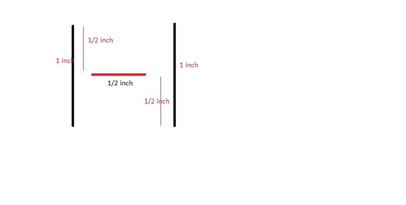 In the middle of the page, draw two vertical lines an inch long, an inch apart, and-example-1