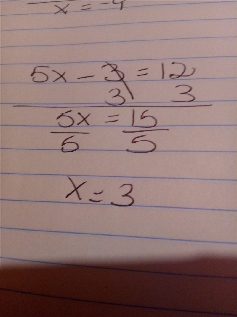 The difference between 5 times a number and 3 is 12.-example-1