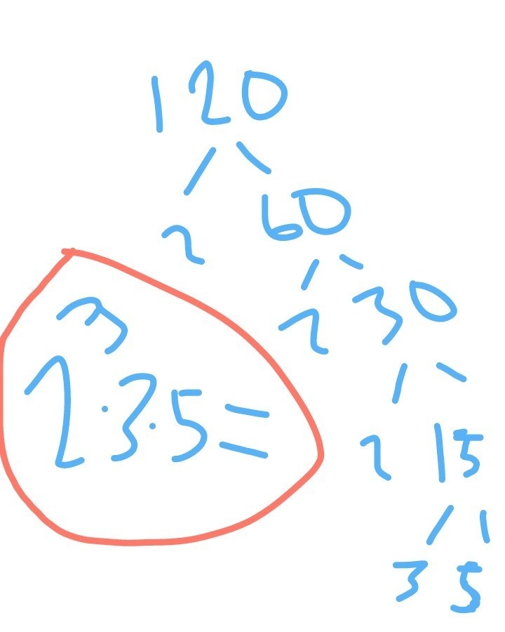 Find the prime factorization of 120.using exponential notation-example-1