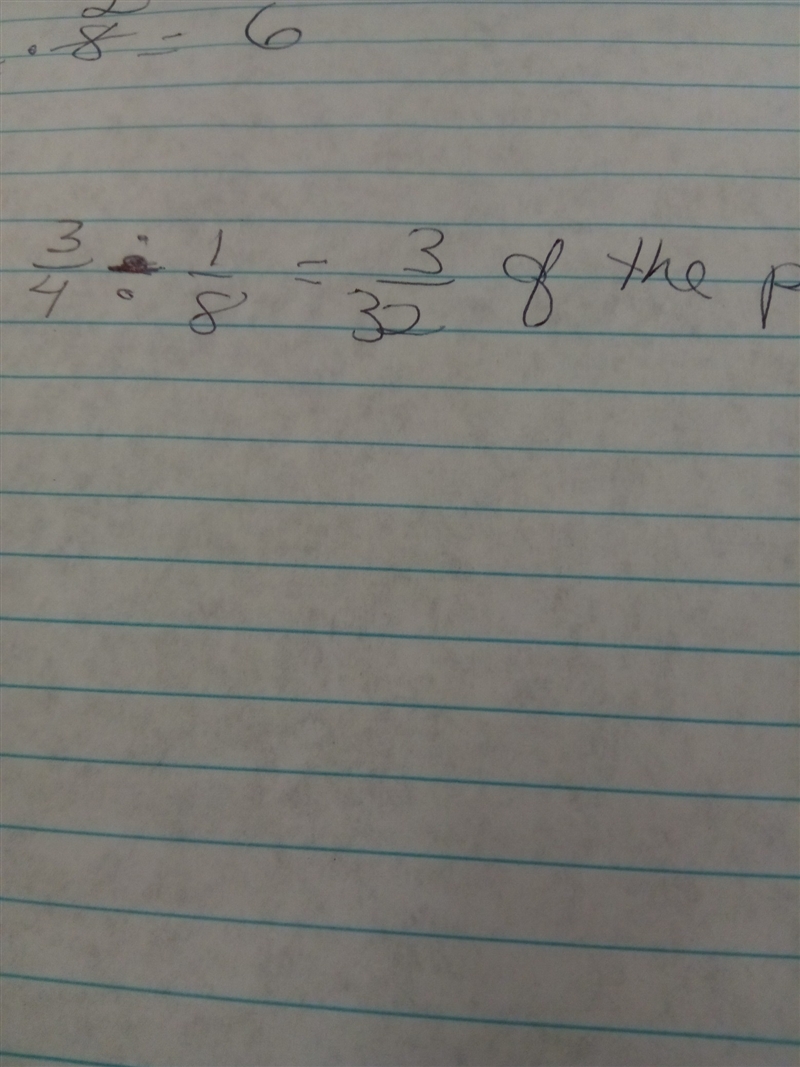 There are 8 students who has 3/4 pie they want to spit it equally how much would it-example-1