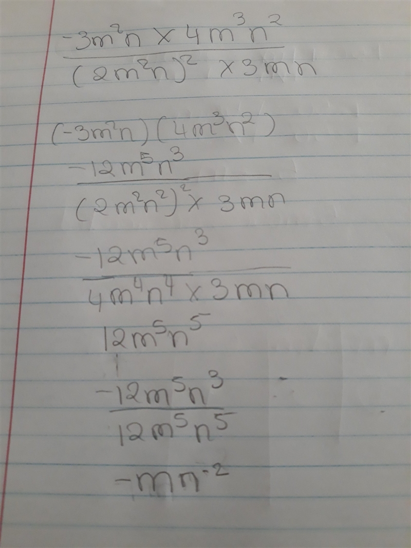-3 M squared + x 4 M cubed N squared over 2 m squared n old squared x 3 m n where-example-1