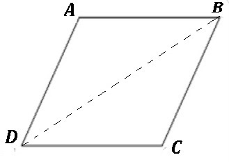 The four-sided geometric figure pictured is called a parallelogram. One feature of-example-1