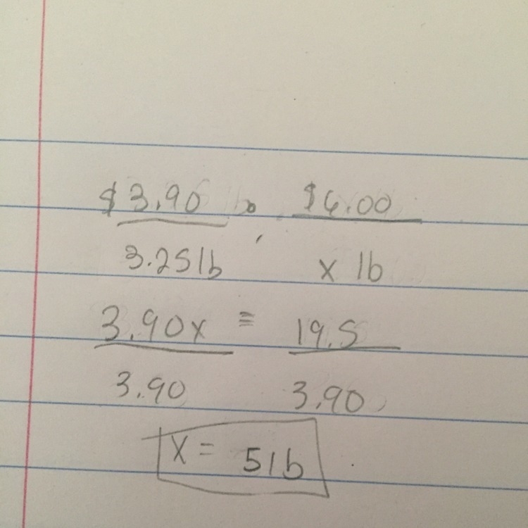 Abdul bought 3 1/4 pounds of peaches for $3.90. Use a unit rate to find how many pounds-example-1