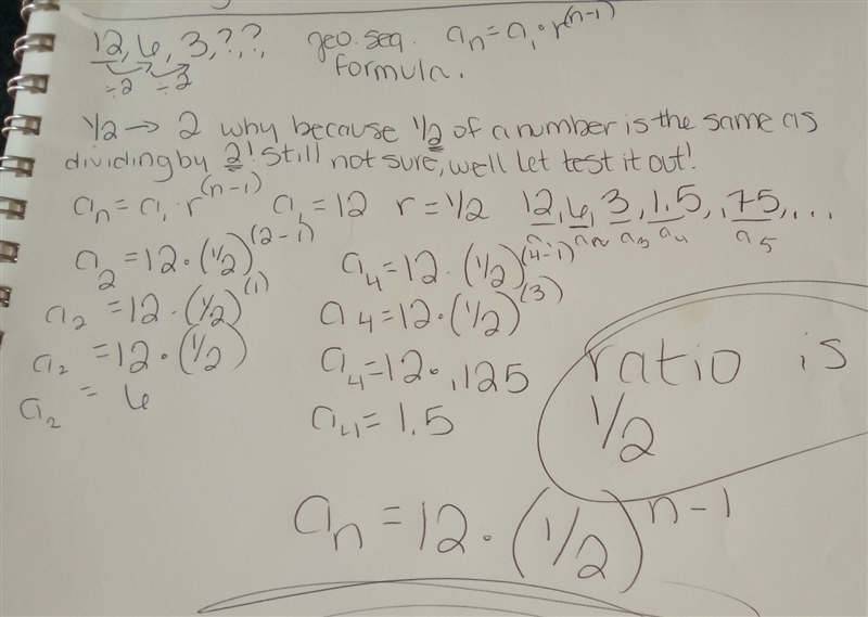 A sequence of numbers begins with 12 and progresses geometrically. Each number is-example-1