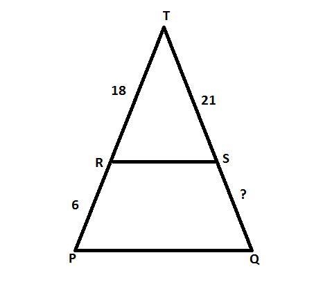 Pq is parallel to rs the length of rp is 6cm the length of pt is 18cm the length of-example-1