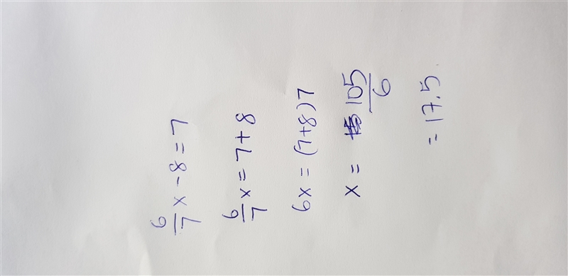 What is the solution of the equation? 6/7 x - 8 = 7-example-1