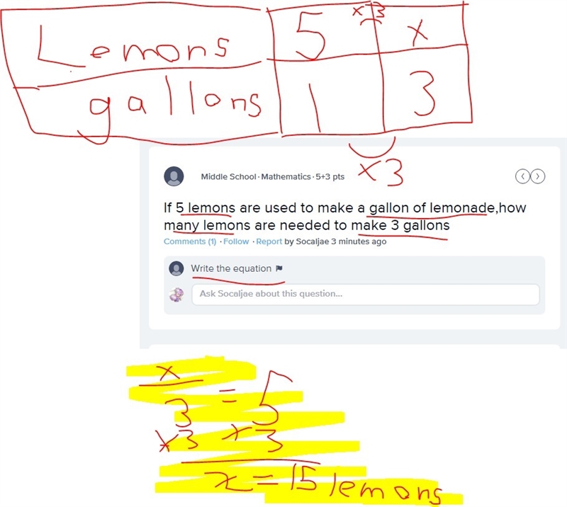 If 5 lemons are used to make a gallon of lemonade,how many lemons are needed to make-example-1