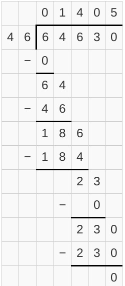 What is the quotient of 64,630÷46-example-1