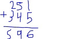 Estimate. then find the sum 251+345-example-1