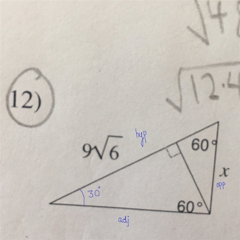 Find the missing side length of X-example-1