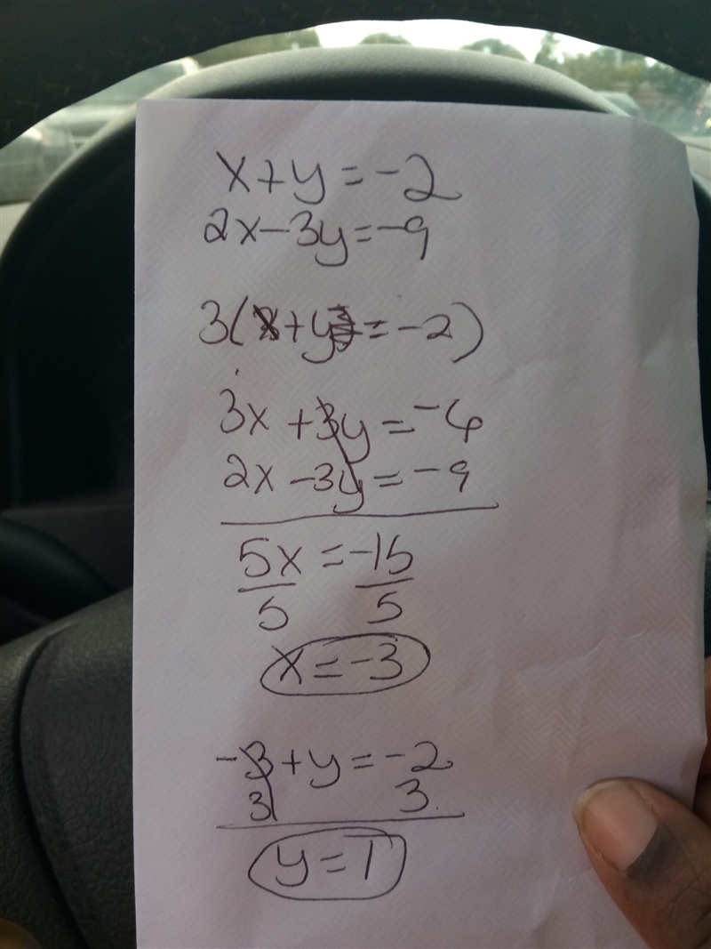 Arrange the steps to solve this system of linear equations in the correct sequence-example-1