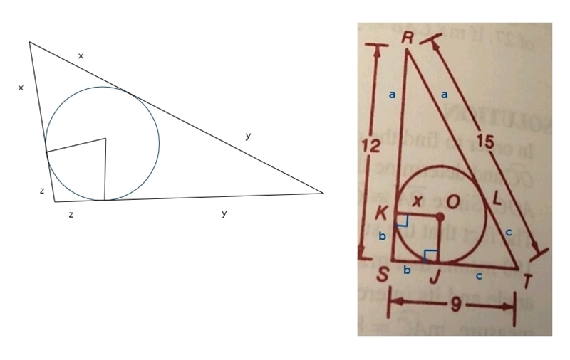 Find the value of x for this shape with a circle inside it:-example-1