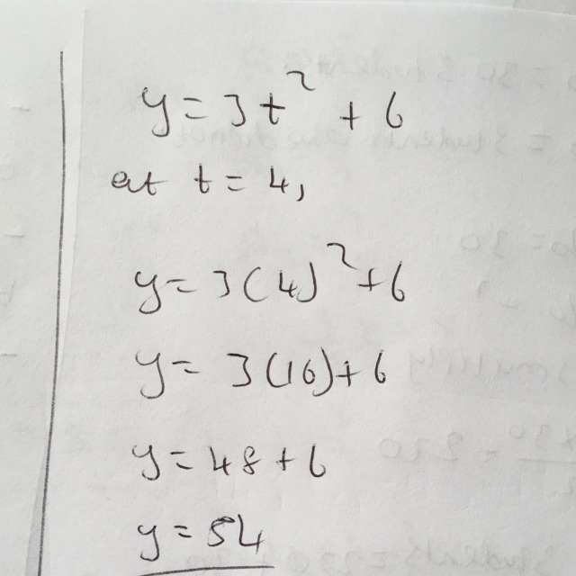 Given, y=3t^2+6 find the instantaneous rate of change at t = 4.-example-1