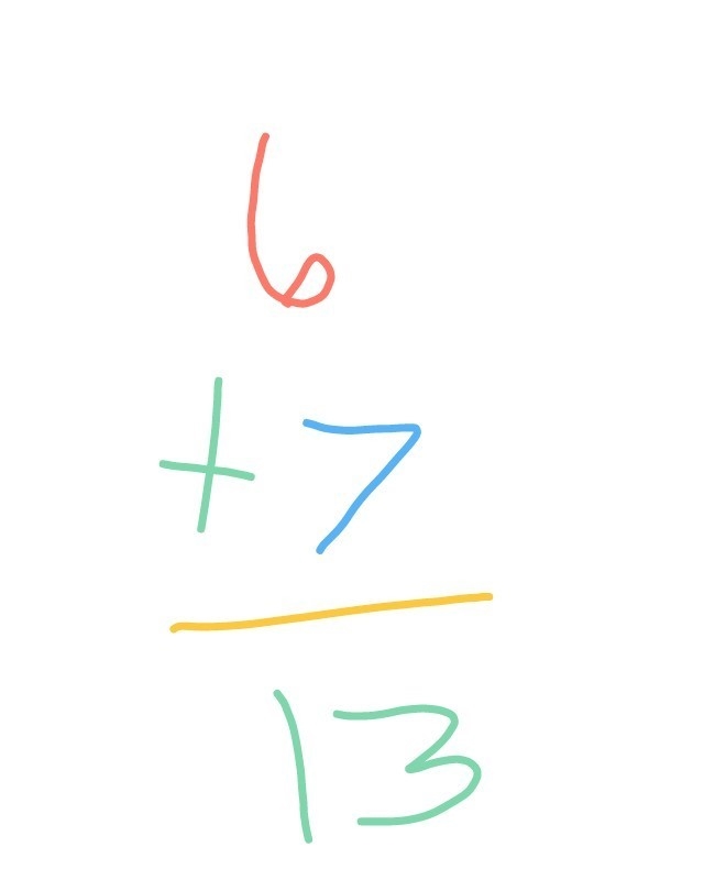 Solve. Draw or write to explain. Bo has 6 toys. Mia has 7 toys. How many toys do they-example-1