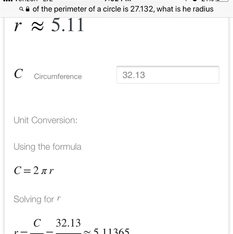 The perimeter of a quarter circle is 32.13 what is the quarter circles radius-example-1