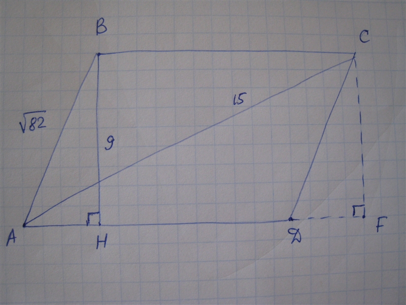 The Lengths of the shorter altitude and the shorter side of parallelogram are 9cm-example-1