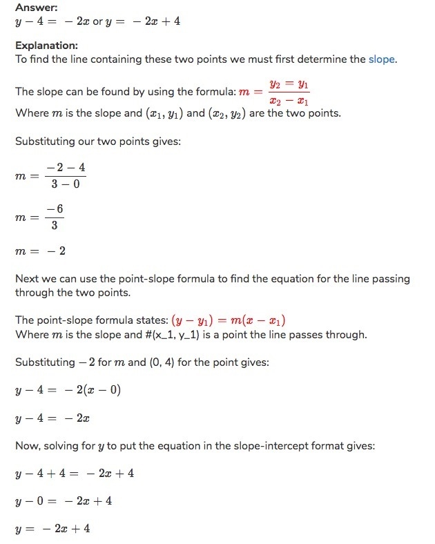 Find the slope of the line containing the points (3,-2) and (-4,0)-example-1