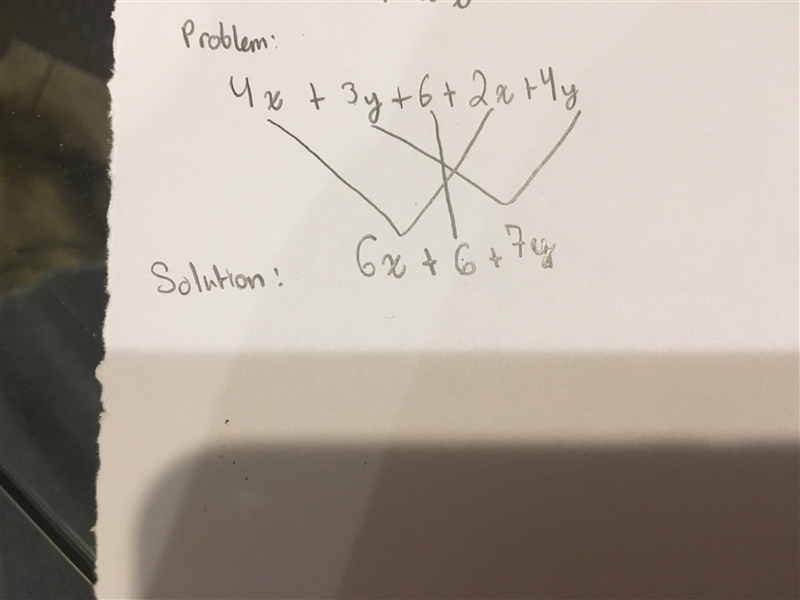 Simplify 4x + 3y + 6 + 2x + 4y-example-1