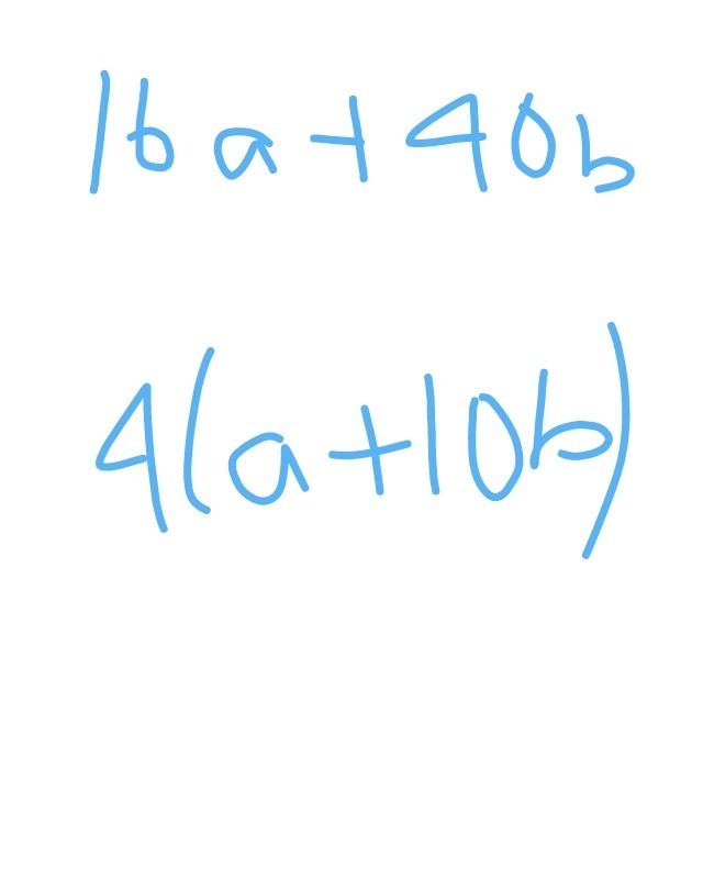 Justine wants to factor the expression 16a+40b by finding the GCF. How can you tell-example-1