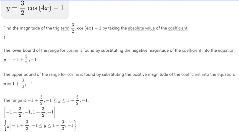 Find the range of y= 3/2 cos 4x-1-example-1