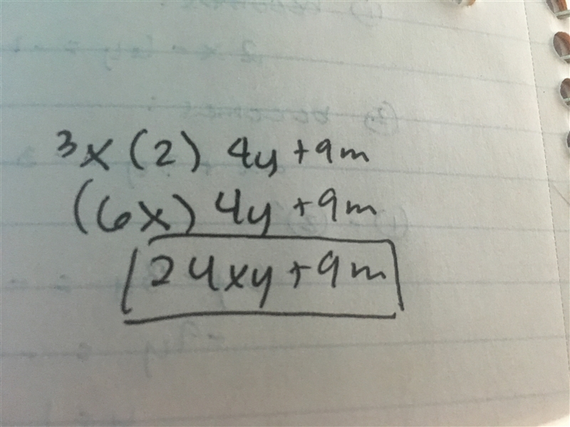 What is 3x(2) 4y + 9m-example-1