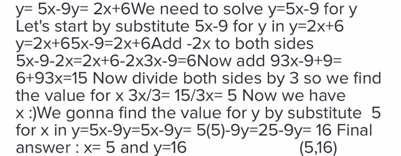 How would you determine the solution of the system. pleas show your work. the system-example-1