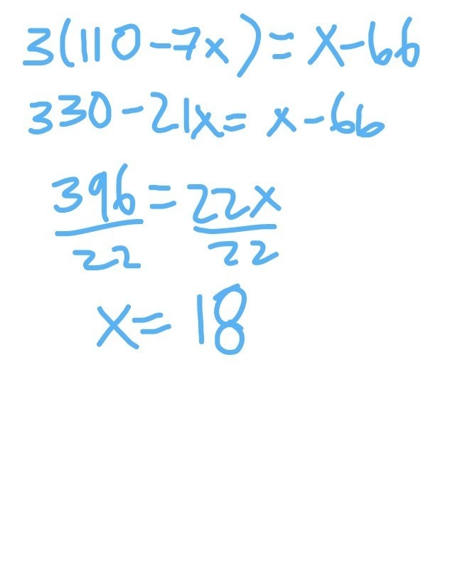 3 ( 110 - 7x )= x - 66-example-1