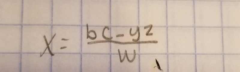 Wx+yz=bc solve for x May someone help-example-1