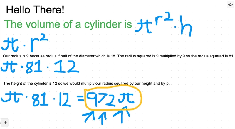 What is the volume of the cylinder below?-example-1