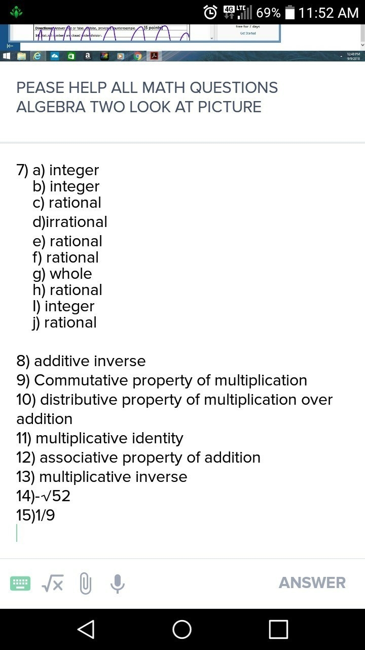 PEASE HELP ALL MATH QUESTIONS ALGEBRA TWO LOOK AT PICTURE-example-1